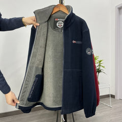 【XS-3XL】Męska kurtka casualowa, ciepła, na jesień i zimę, z grubego aksamitnego polaru, w dużym rozmiarze