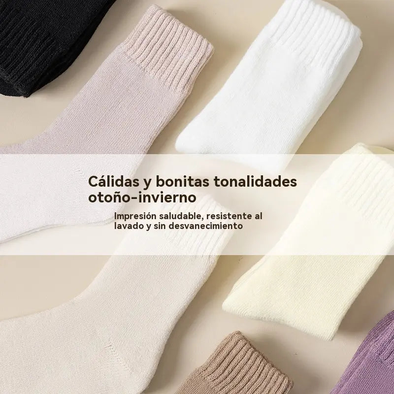 🏆【6 pares】🧦Calcetines de invierno antibolitas y de lana para mujer, calcetines de invierno que te mantienen abrigado