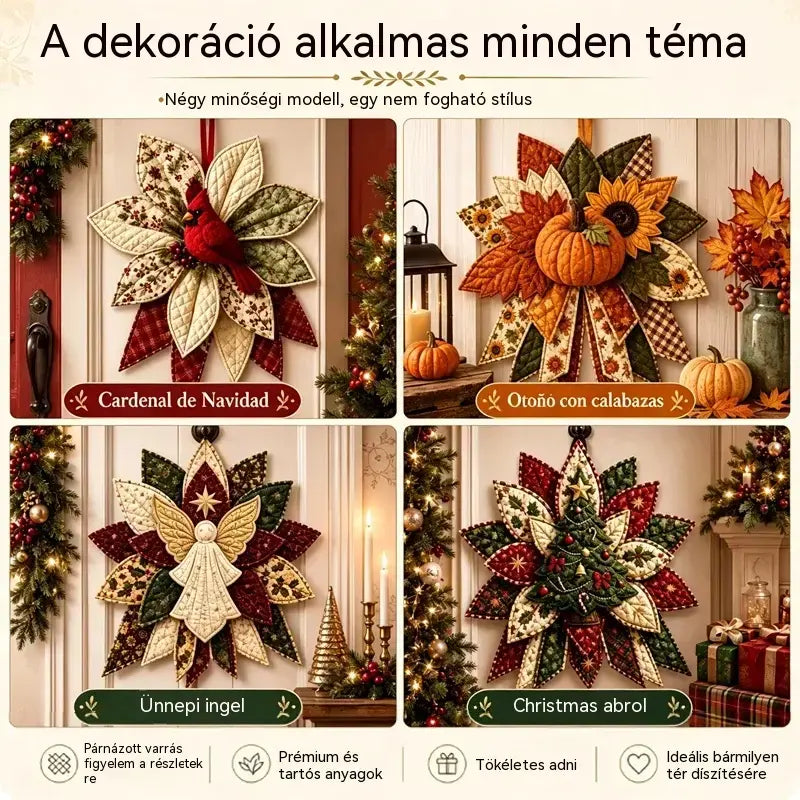🎇🎄Steppelt karácsonyi ajtódísz varrókészlet (7 minta)