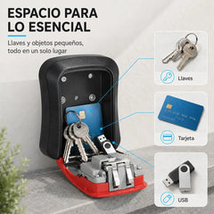 🔐 Caja fuerte para llaves con cerradura de combinación: antirrobo, impermeable, se puede instalar en la puerta sin taladrar 🏠