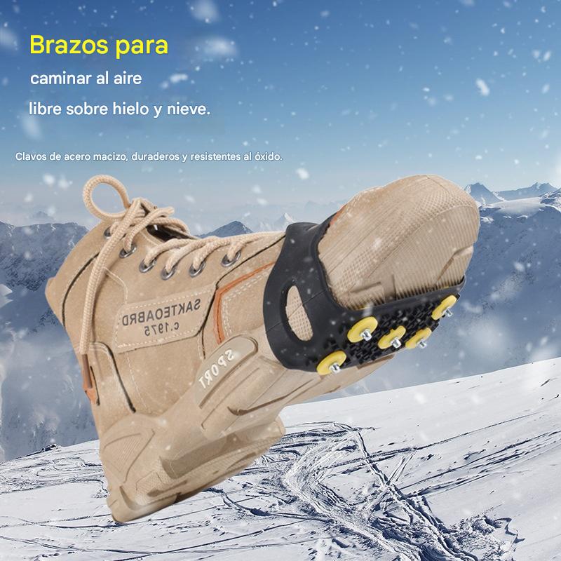 ❄️¡Compra 1 y llévate 1 gratis! 🔥Polainas de crampones antideslizantes invisibles de cinco dientes, adecuadas para caminar en la nieve en invierno, montañismo, escalada en roca y actividades en hielo.