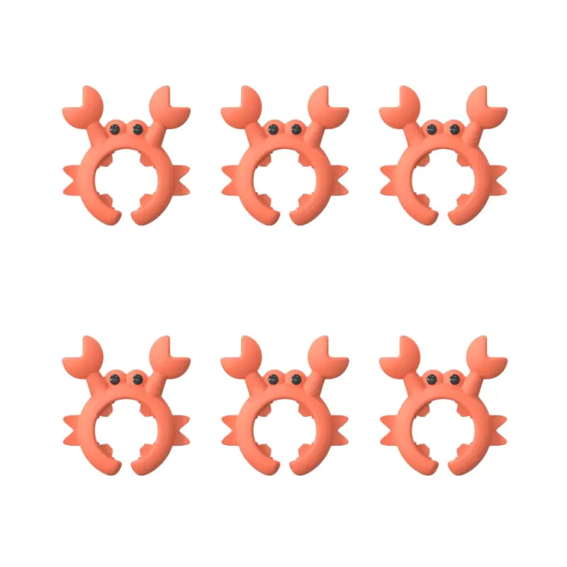 🦀 Juego de 6 Porta-Utensilios de Silicona con Forma de Cangrejo | Reposador Anti-Derrames para Cocina, Cucharas y Palas 🥄