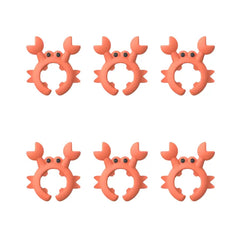 🦀 Juego de 6 Porta-Utensilios de Silicona con Forma de Cangrejo | Reposador Anti-Derrames para Cocina, Cucharas y Palas 🥄