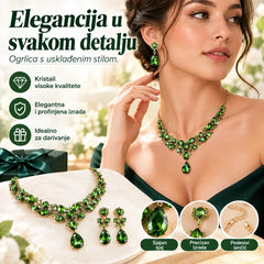 ✨【Ogrlica + naušnice】💖💎Novi set šarene ogrlice i naušnica od kubnog cirkona.
