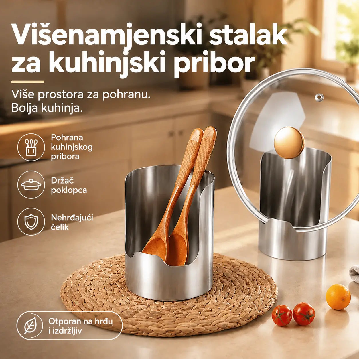 🔥🥄 Višenamjenski organizator kuhinjskog pribora: sve uredno posloženo i nadohvat ruke ✨🏠