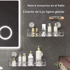 🧼🫧Estante de almacenamiento con ventosas sin necesidad de taladrar, ideal para cocinas y baños.