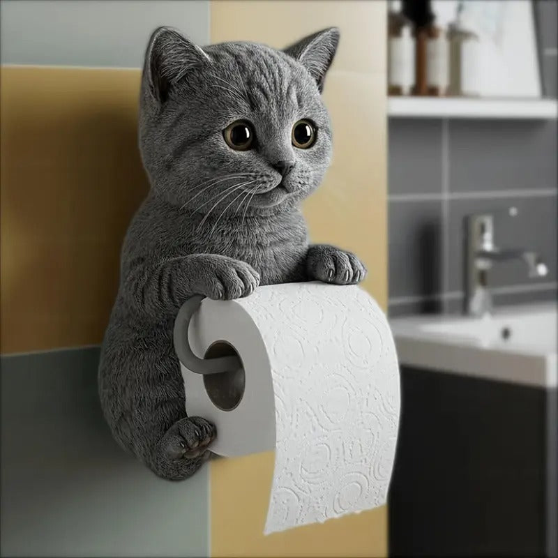 💥 50 % de descuento: ¡último día! 🐱 Adorable portarrollos de papel higiénico con estampado de gatos.