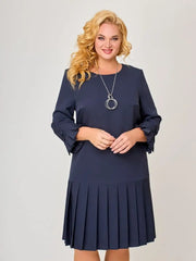 💌【S-5XL】👗 Vestido elegante de color sólido de alta calidad.
