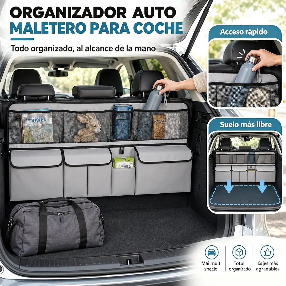 🚗📦 Bolsa de almacenamiento para maletero de coche | Gran capacidad, resistente y duradera, puede almacenar herramientas y accesorios para colgar.