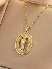 【🔥2 piezas】🙏Collar con colgante de la Virgen María: un elegante collar con temática religiosa, engastado con deslumbrantes circonitas cúbicas.