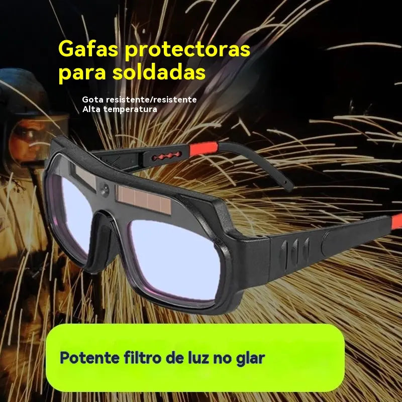 💥🕶️Gafas de soldadura con oscurecimiento automático, gafas de soldadura por arco antideslumbrantes, doble protección para soldadura, gafas de protección UV antideslumbrantes para soldadura