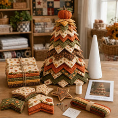 🎄Set de patchwork para árbol de Navidad de Halloween: Un adorno de Halloween que se puede hacer fácilmente con varias capas de tela, perfecto para los amantes del patchwork.