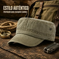 Gorra de cadete militar lavado, estilo vintage, para mujeres y hombres