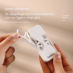 [2 juegos]Caja de almacenamiento automático de hilo dental con doble apertura, ideal para viajes.