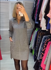 🔥2025 nuevo vestido de bolsillo estampado otoño e invierno