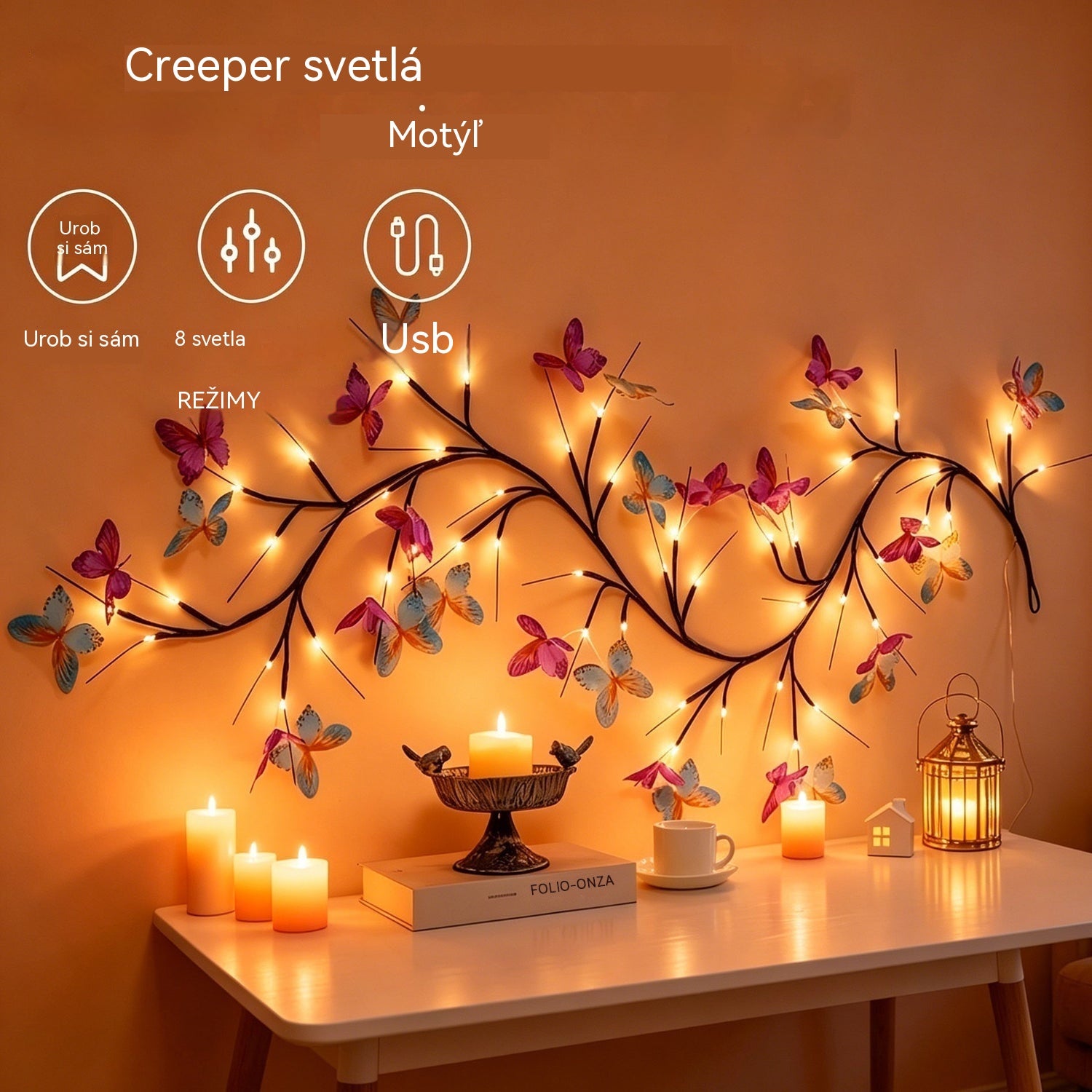 ✨ Flexibilné LED svetlá v tvare girlandy s motýľmi – premeňte svoj domov na magickú a útulnú atmosféru 🦋💡