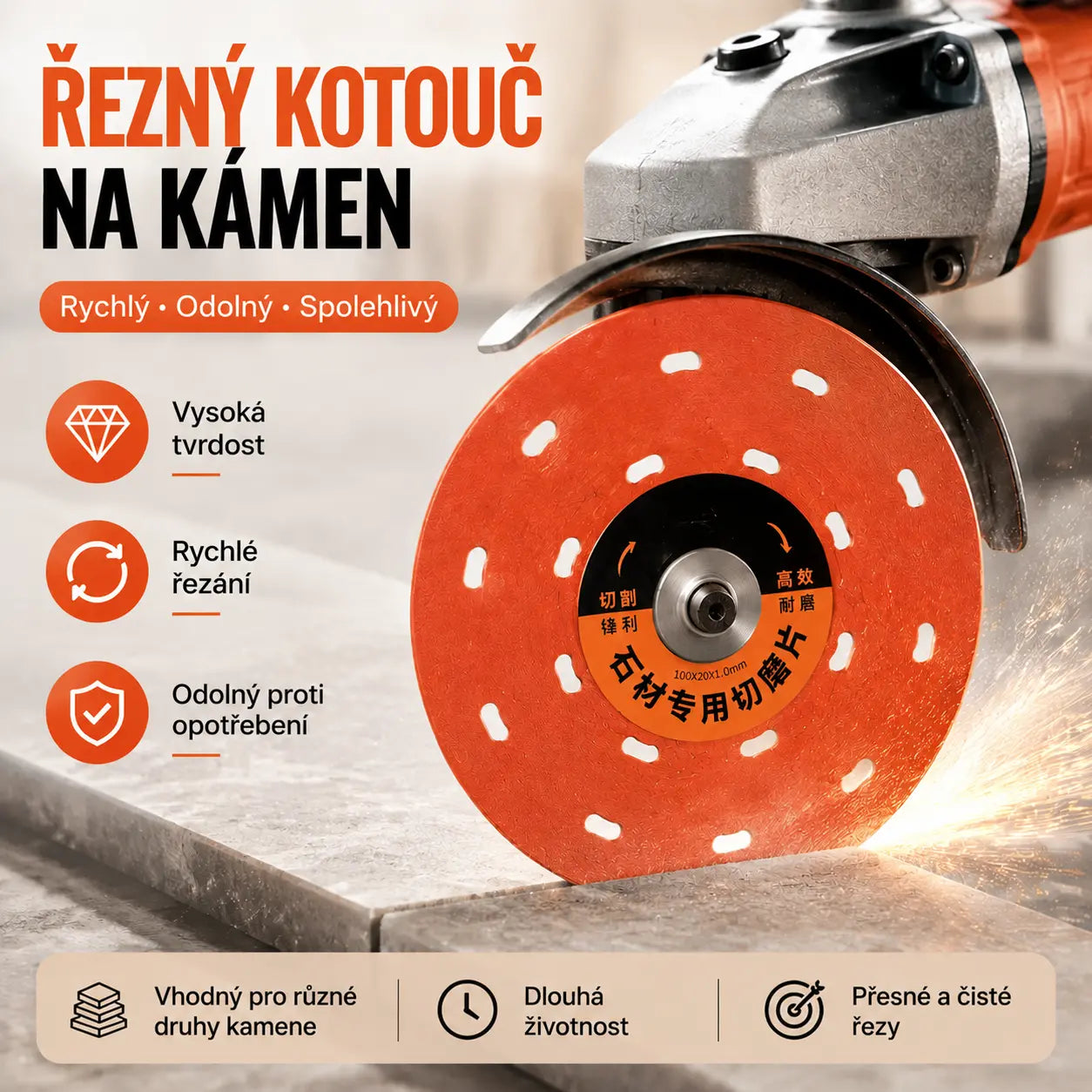 【6 kusy】⚙️Řezací kotouč pro úhlovou brusku na kamenné desky