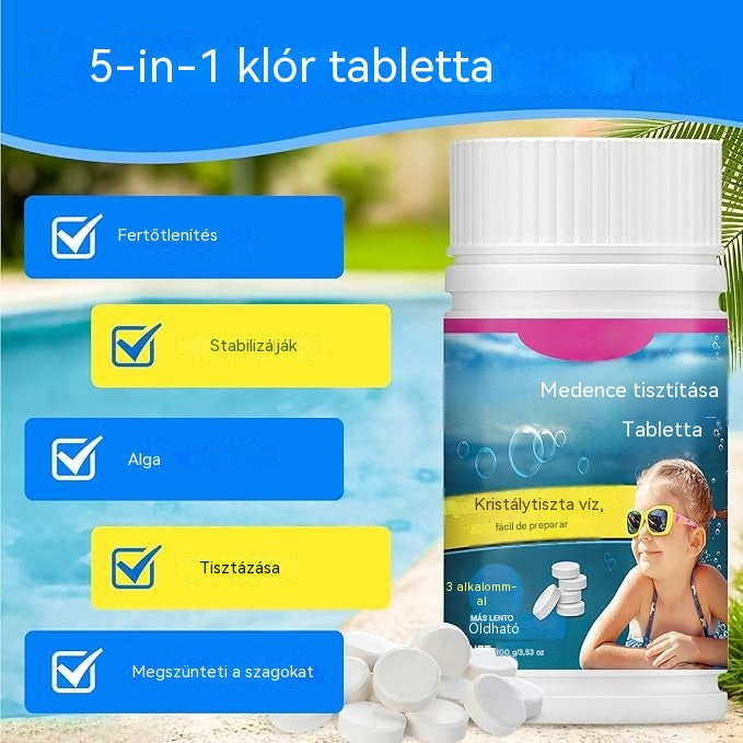 🔥【Vásárolj 1-t, kapsz 1-t ingyen】🏊‍♀️💧Medencetisztító tabletták a tiszta, átlátszó vízért.