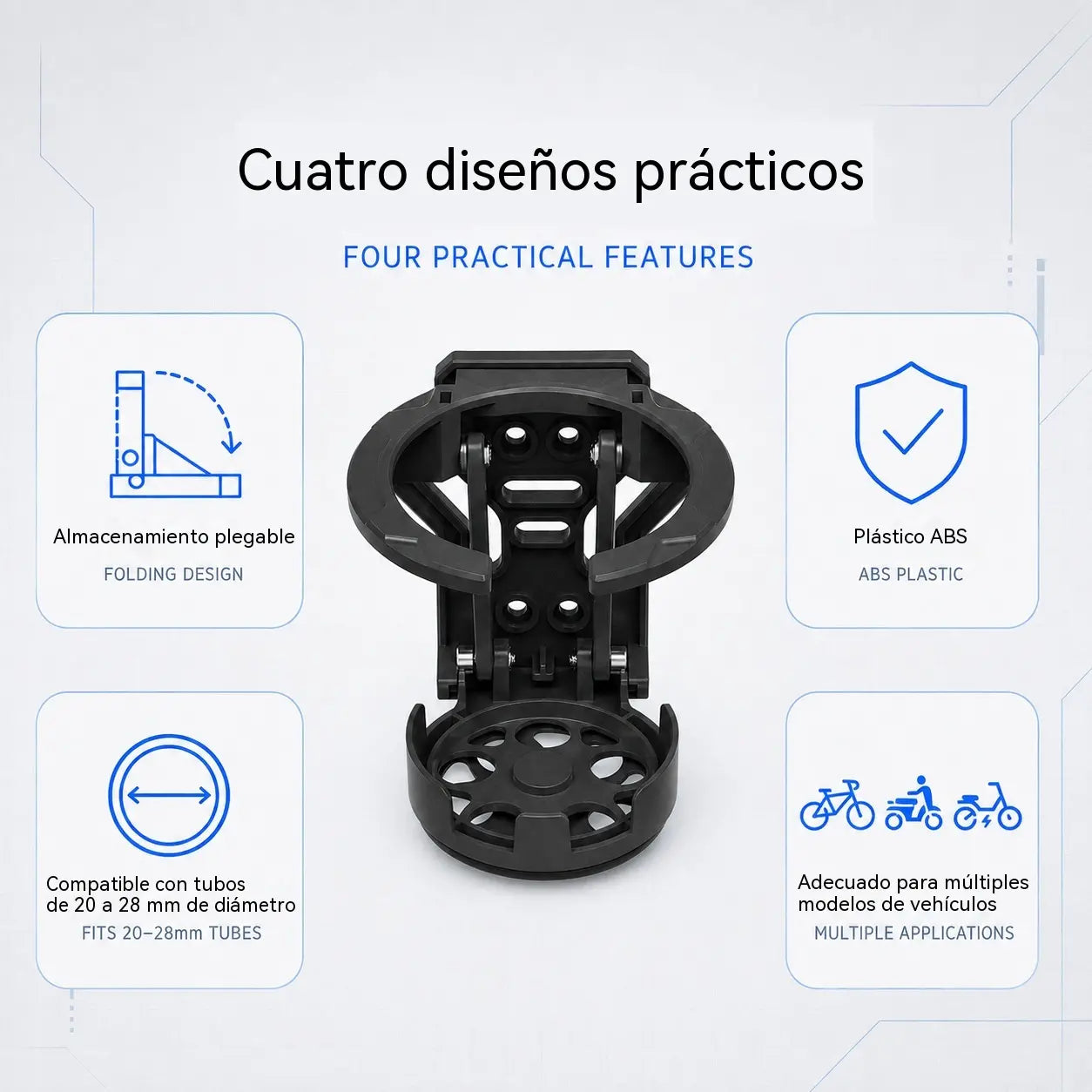 🔥Compre 1 y obtenga 1 gratis（2 piezas）Portabotellas plegable, apto para vehículos eléctricos, motocicletas y bicicletas.