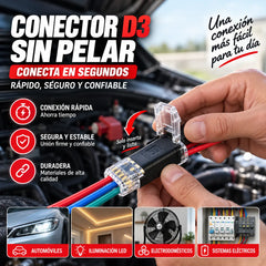 【40 piezas】🏆 Conector sin soldadura ni pelado de cables, enclavamiento de tres cables