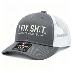 🧢 OFERTA ESPECIAL: ¡50% DE DESCUENTO EN TODAS LAS GORRAS! ✨ Gorra de camionero con bordado "I Fix Shit" – Malla transpirable, protección solar y ajustable 🛠️