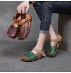 💃【35-40】😇Sandalias planas antideslizantes con punta cerrada y hueca para mujer de verano