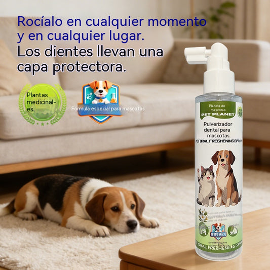🐶【2 artículos por 27 euros】🐱El spray de higiene bucal para mascotas puede refrescar el aliento y eliminar el amarillamiento y el sarro de los dientes.