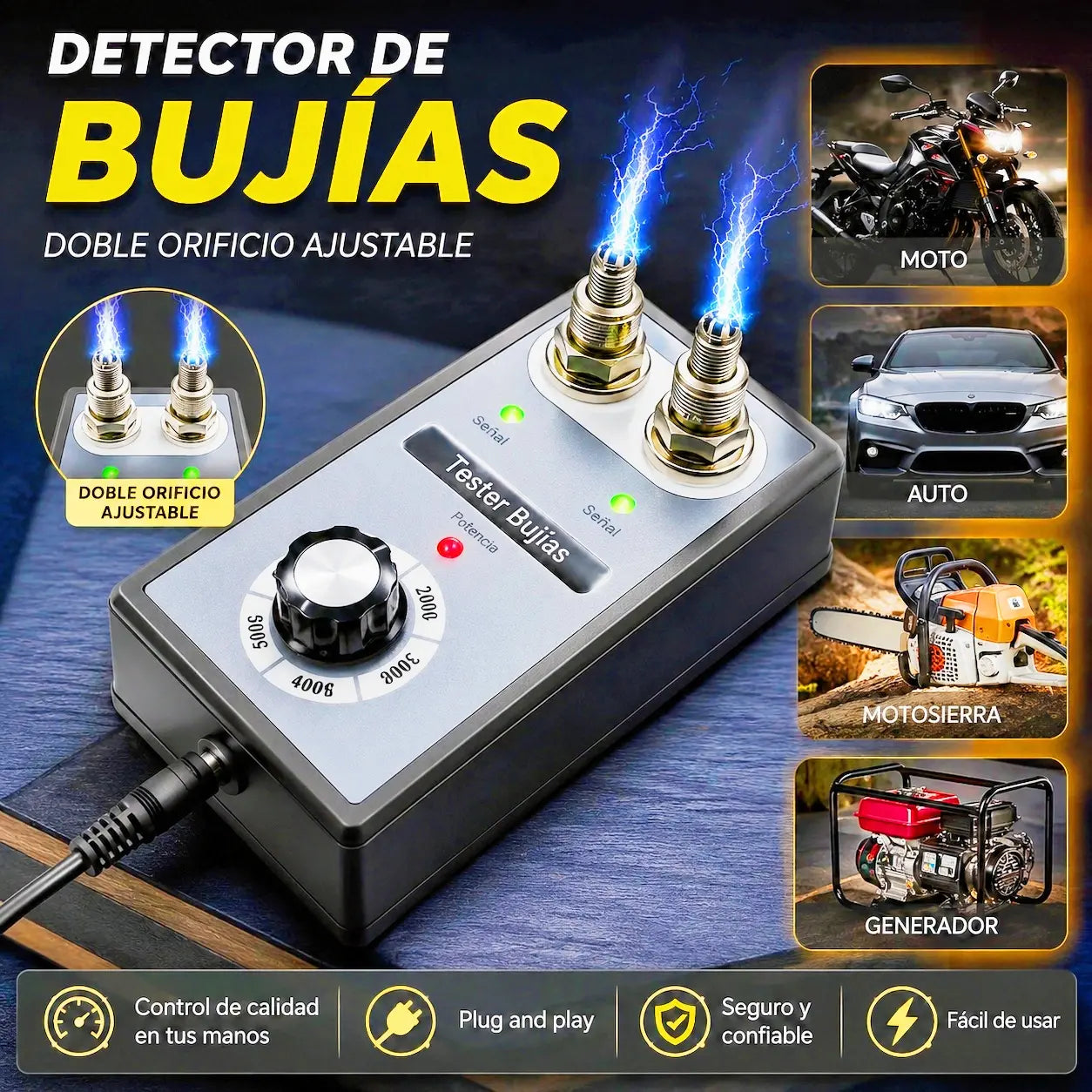 🔥Versión profesional del probador de rendimiento de bujías de doble orificio, prueba con un solo clic del rendimiento de las bujías.