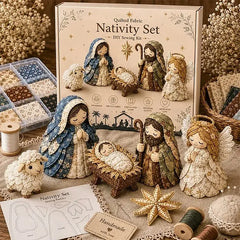🧵✨ Kit de Costura DIY Belén de Patchwork, Set de Manualidades Navideñas, Adorno Artesanal para Decoración y Regalo 🎄🎁