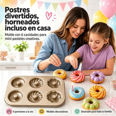 🧁🍰Molde para hornear de acero al carbono con revestimiento antiadherente 🍩 | Varias formas · Revestimiento antiadherente de grado alimenticio · Fácil de limpiar · Distribución uniforme del calor
