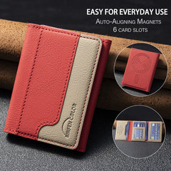 Cartera magnética tríptico con tarjetero, tarjetero universal para teléfono móvil con ventosa en la parte posterior.