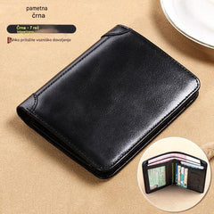 🐂✨ Nueva cartera de cuero genuino para hombre con sistema antirrobo