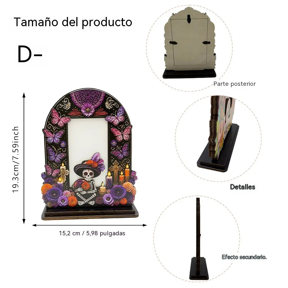 ❤️Decoración tradicional de madera para fotos del Día de los Muertos