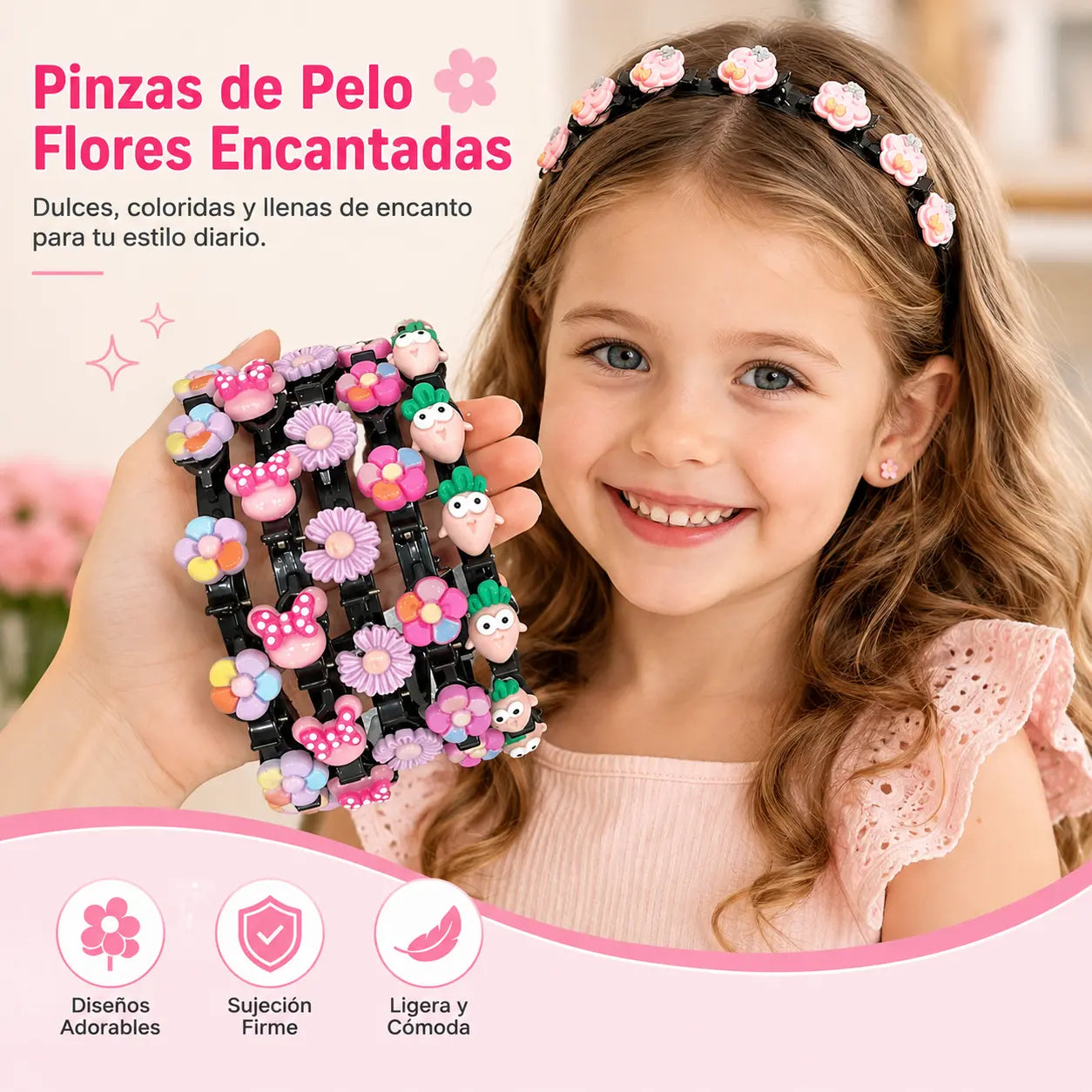 👑【5 piezas】Palitos, pinzas y cintas trenzadas para niñas