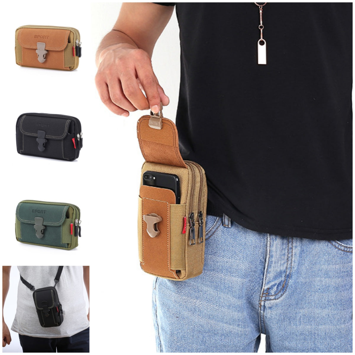 📱【Compre 1 y obtenga 1 gratis】👛Bolso casual al aire libre retro del teléfono móvil de la moda de los hombres
