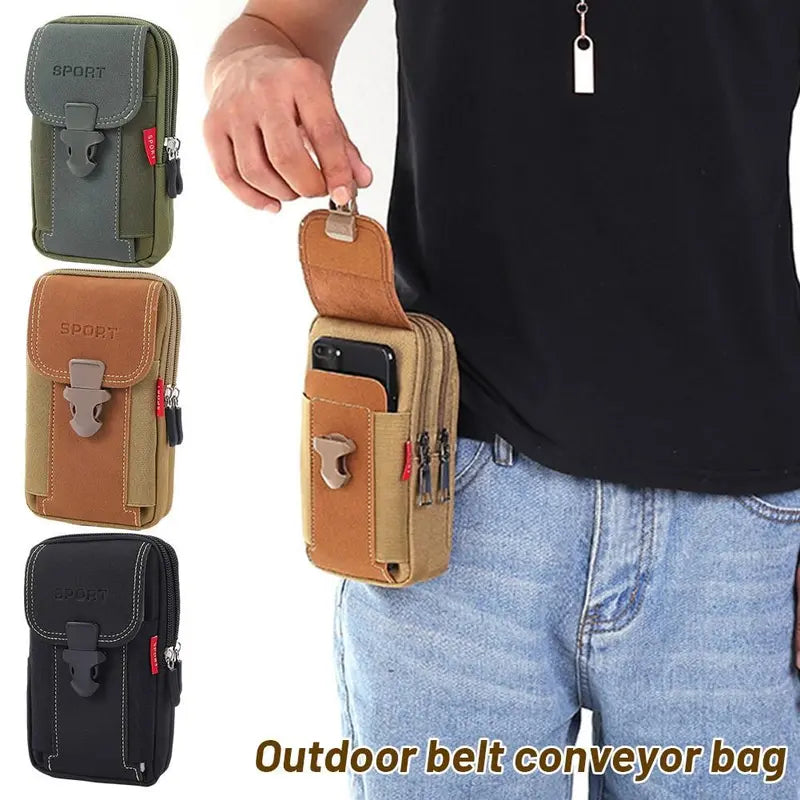 🔥【Compra uno y llévate otro gratis】Bolso para teléfono móvil informal para hombre, bolso deportivo multifuncional para exteriores