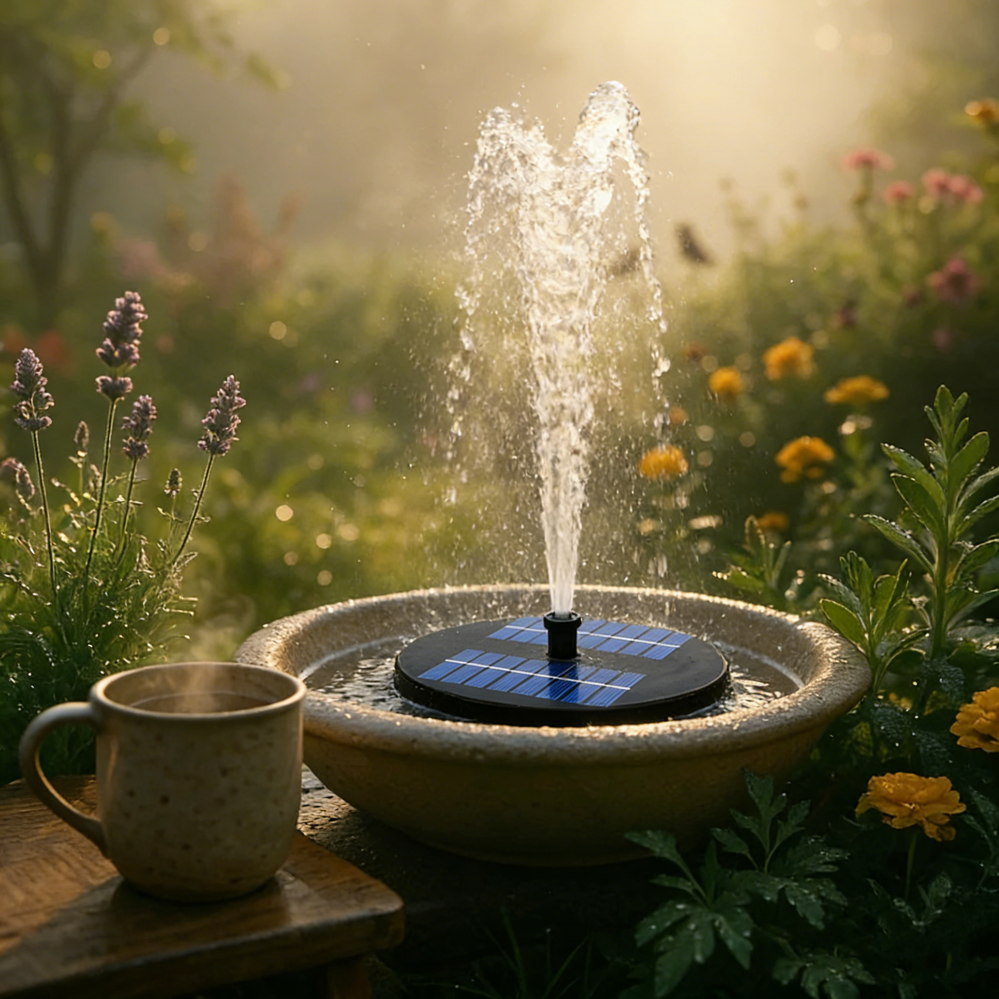 ☀️💧Fuente solar, sin cables, sin baterías, sin facturas de electricidad. Solo luz solar y agua.