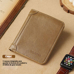 🐂✨ Nueva cartera de cuero genuino para hombre con sistema antirrobo