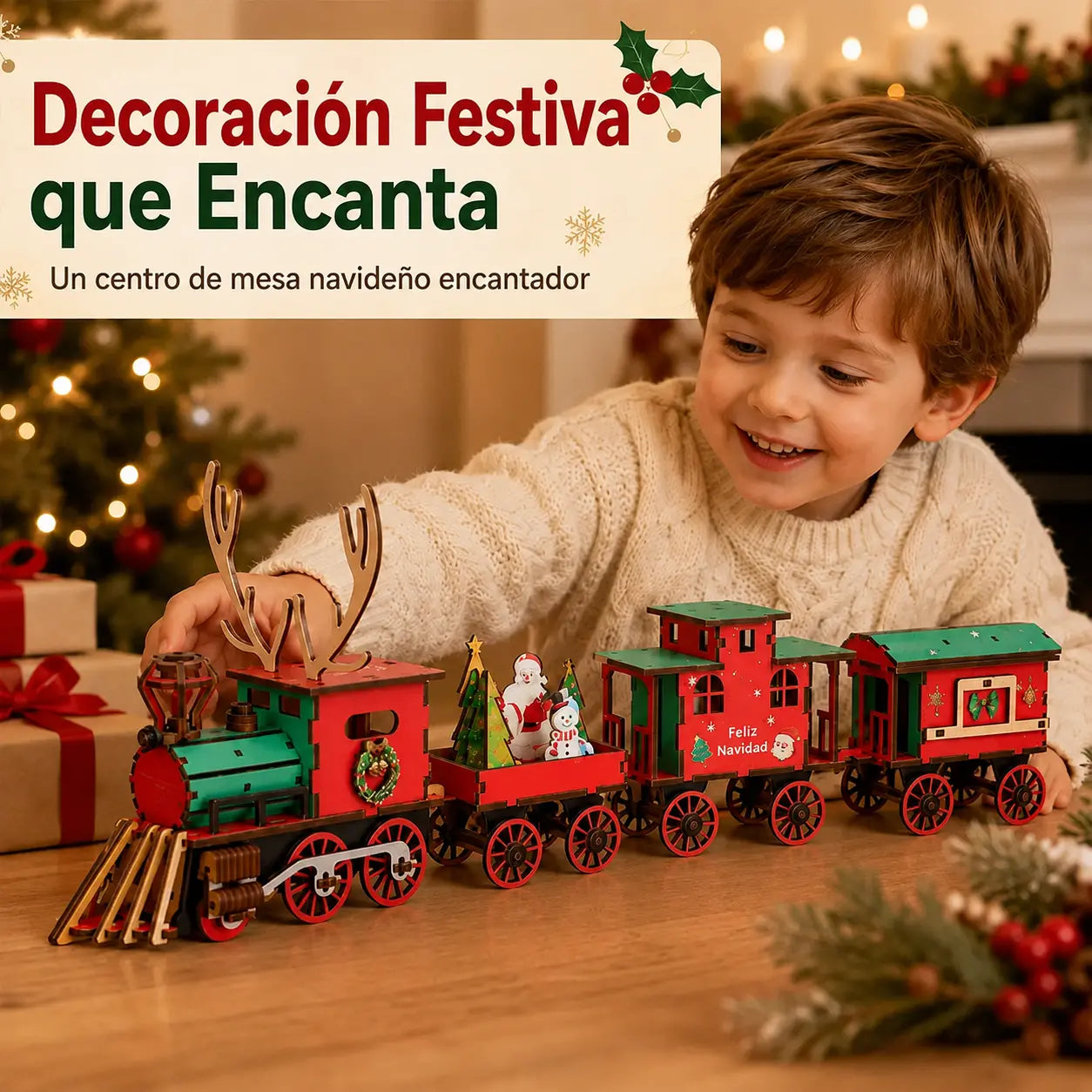 📢📢 ¡¡Descuento del 49% por tiempo limitado!! ⚡🚂 Rompecabezas de tren DIY con temática navideña