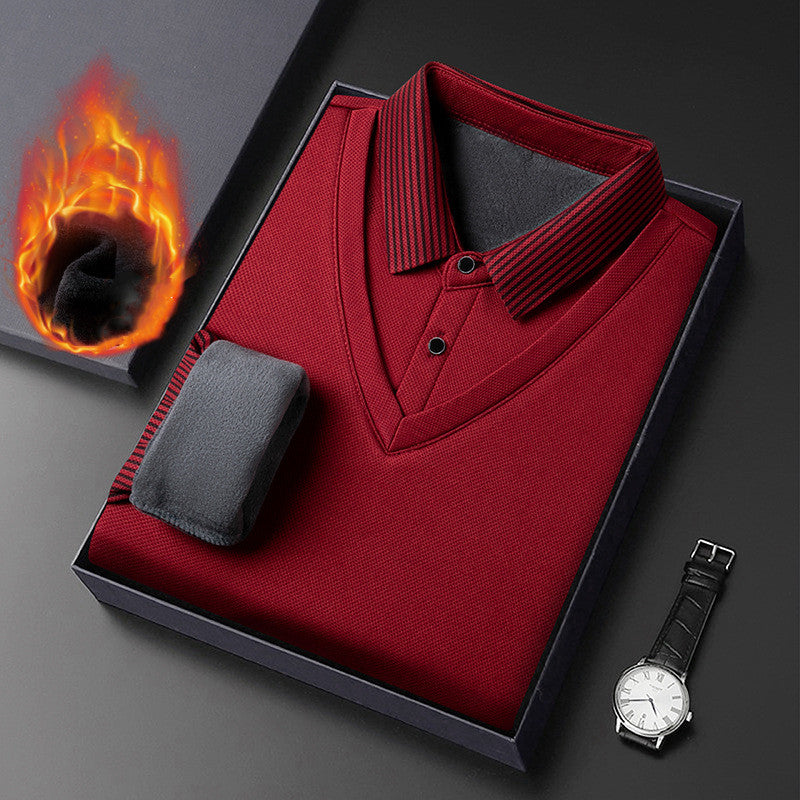 👔[M-4XL]Suéter de dos piezas de chenilla sintética para hombre con terciopelo y engrosamiento para mantener el calor