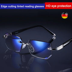🧐【Oferta por tiempo limitado】👓️Gafas de lectura con bordes de corte de diamante que bloquean la luz azul