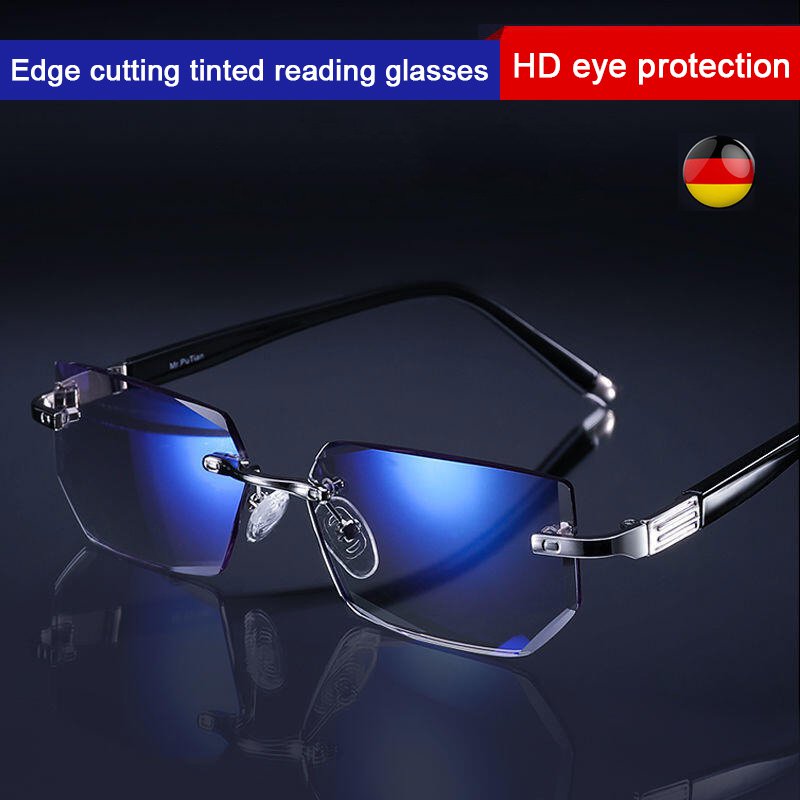 🧐【Oferta por tiempo limitado】👓️Gafas de lectura con bordes de corte de diamante que bloquean la luz azul