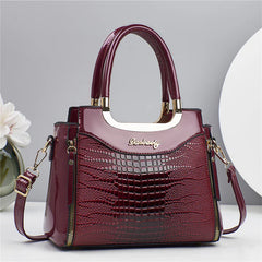 💎Oferta imperdible 2026✨ Bolso de mano vintage brillante con relieve de cocodrilo para mujer: elegante, espacioso y con un estilo impecable.