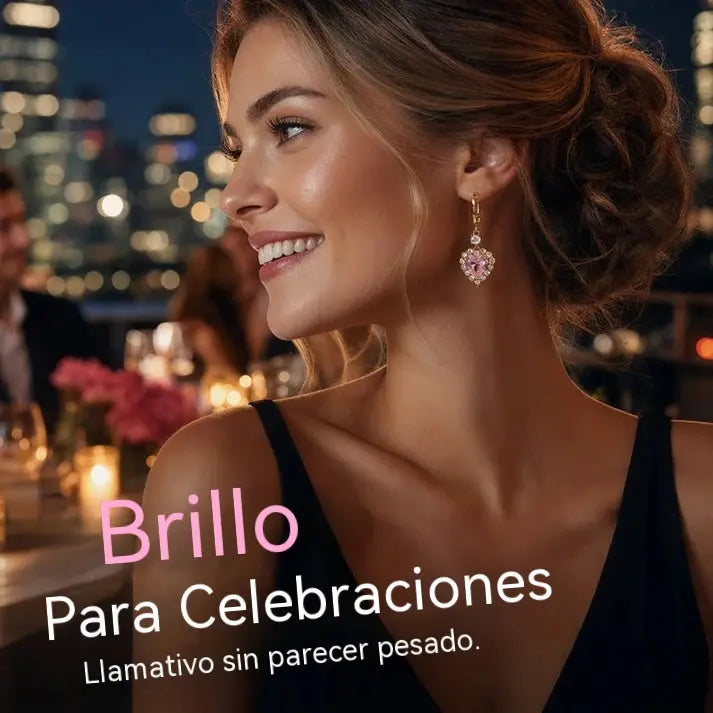 🎉 ¡50% DE DESCUENTO POR TIEMPO LIMITADO! 💖 Pendientes colgantes de corazón brillantes – Resplandor rosa romántico ✨