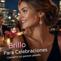 🎉 ¡50% DE DESCUENTO POR TIEMPO LIMITADO! 💖 Pendientes colgantes de corazón brillantes – Resplandor rosa romántico ✨