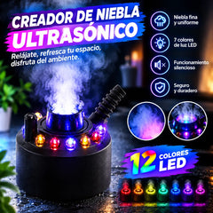 Generador de niebla ultrasónico con 12 luces LED