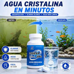 🔥【150cápsulas】🐟🌿Tabletas purificadoras de agua para acuarios con múltiples efectos: Esterilizan, eliminan el cloro y purifican el agua; aptas para acuarios y estanques.