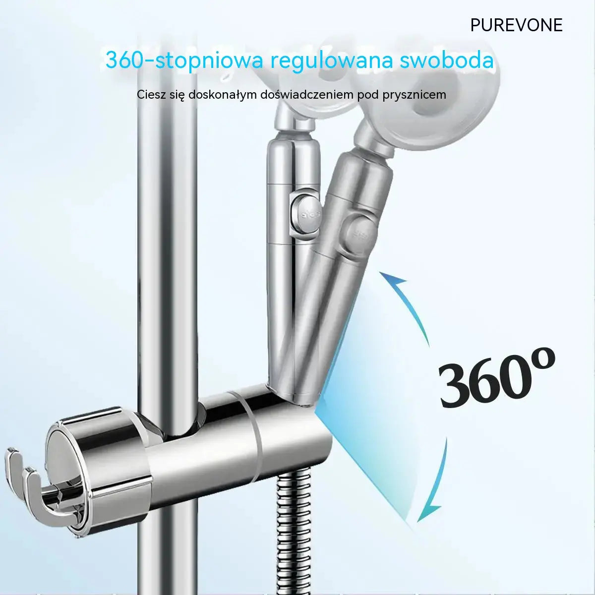 🚿 Uniwersalny uchwyt prysznicowy – nie wymaga wiercenia | Montaż w 3 sekundy, super wytrzymały i idealnie dopasowany
