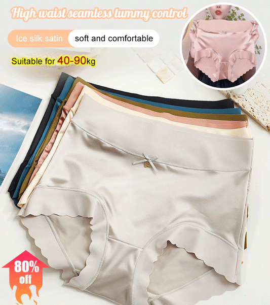 🤩🔥【40-75kg】【Paquete de 3 piezas】✨🩲 Ropa interior de satén de seda suave, transpirable y elegante