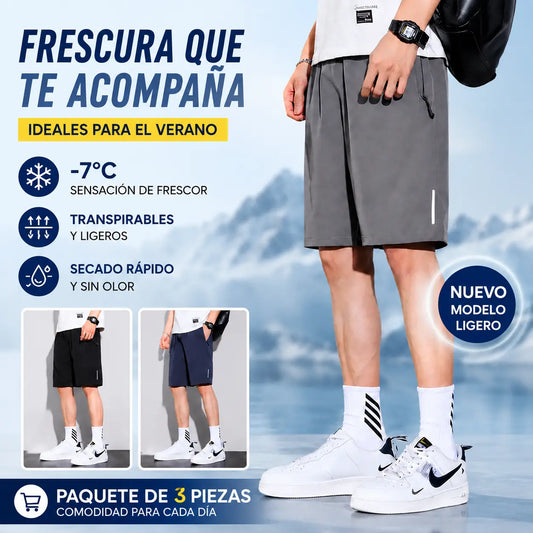 👖😎【Juego de 3 piezas】【M-8XL】Shorts elásticos de secado rápido para hombre